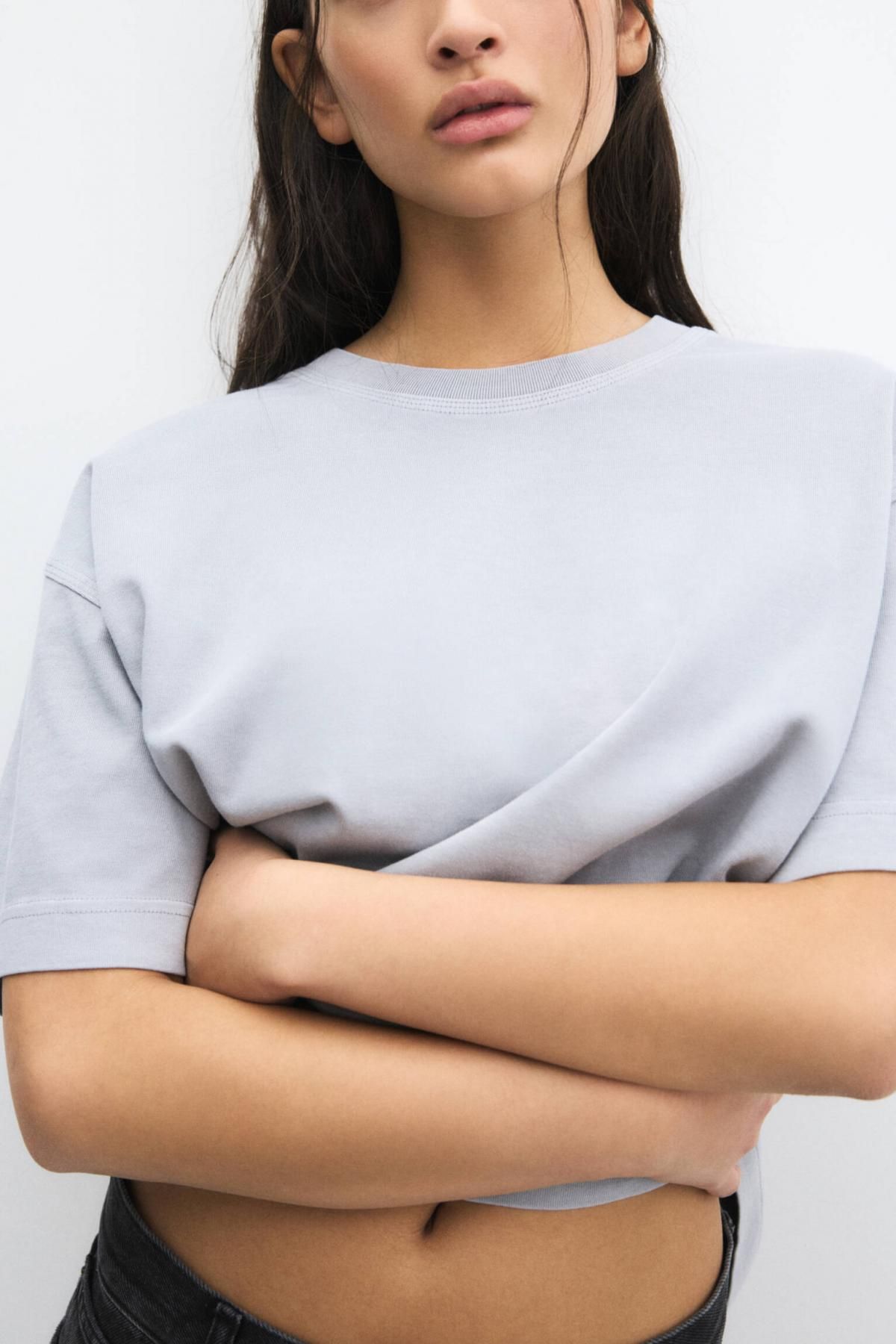 풀앤베어 오버핏 라운드넥 반팔 티셔츠 3245/331 GREY - 상세 이미지 2