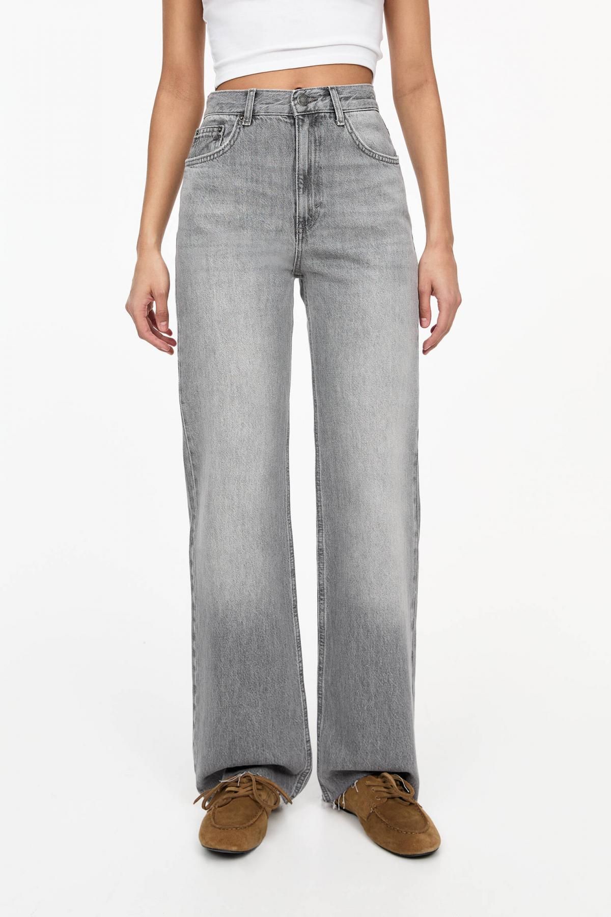 풀앤베어 라이트그레이 하이라이즈 스트레이트핏 데님 팬츠 3687/300 ANTHRACITE GREY - 상품 이미지
