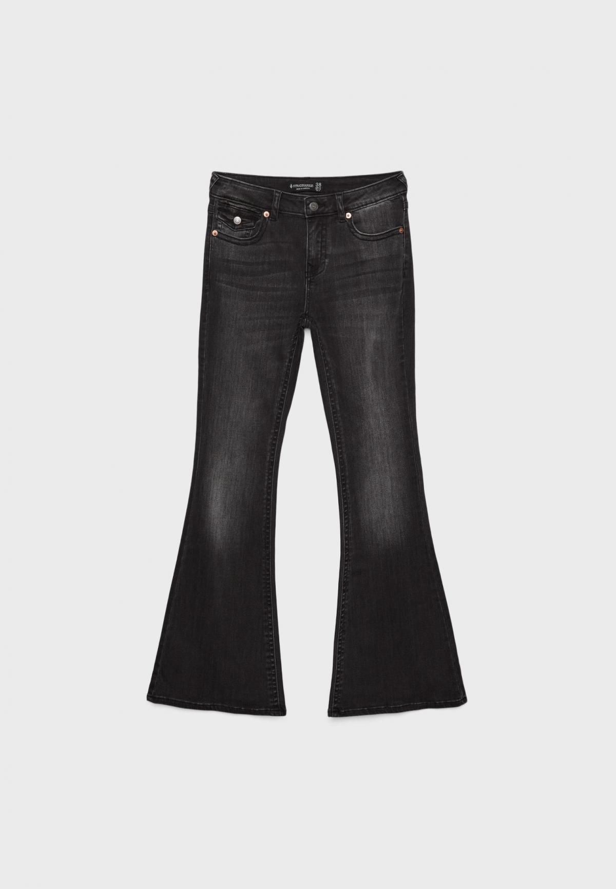 스트라디바리우스 로우라이즈 데님 부츠컷 청바지 4874/809 BLACK DENIM WASH - 상세 이미지 4