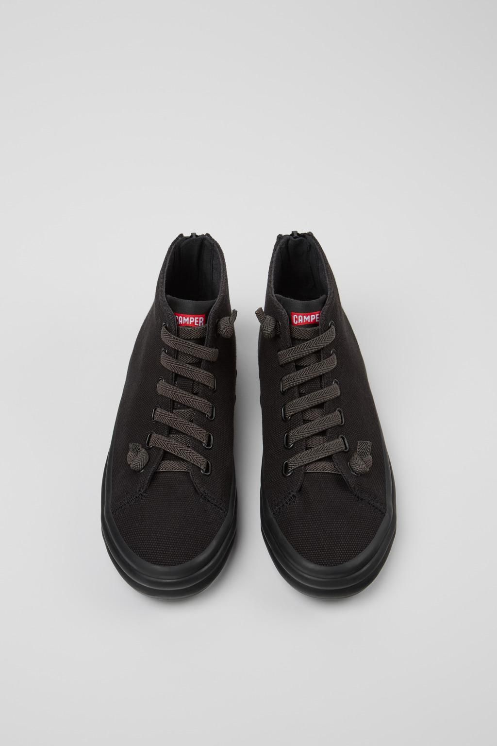 캠퍼 블랙 리사이클 코튼 로우탑 스니커즈 Hoops K400163-008 BLACK - 상세 이미지 4