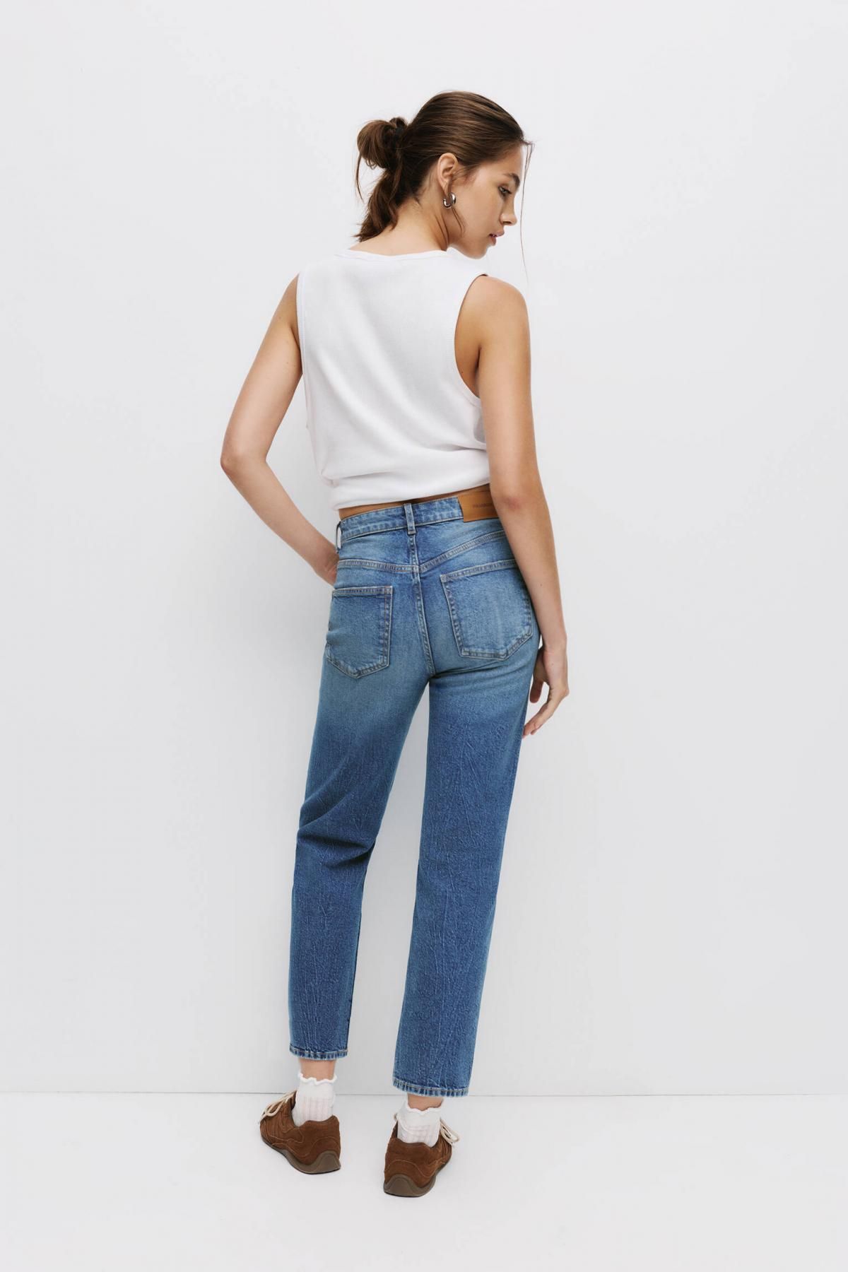 풀앤베어 하이라이즈 데님 스트레이트핏 청바지 7683/403 MEDIUM BLUE - 상세 이미지 4