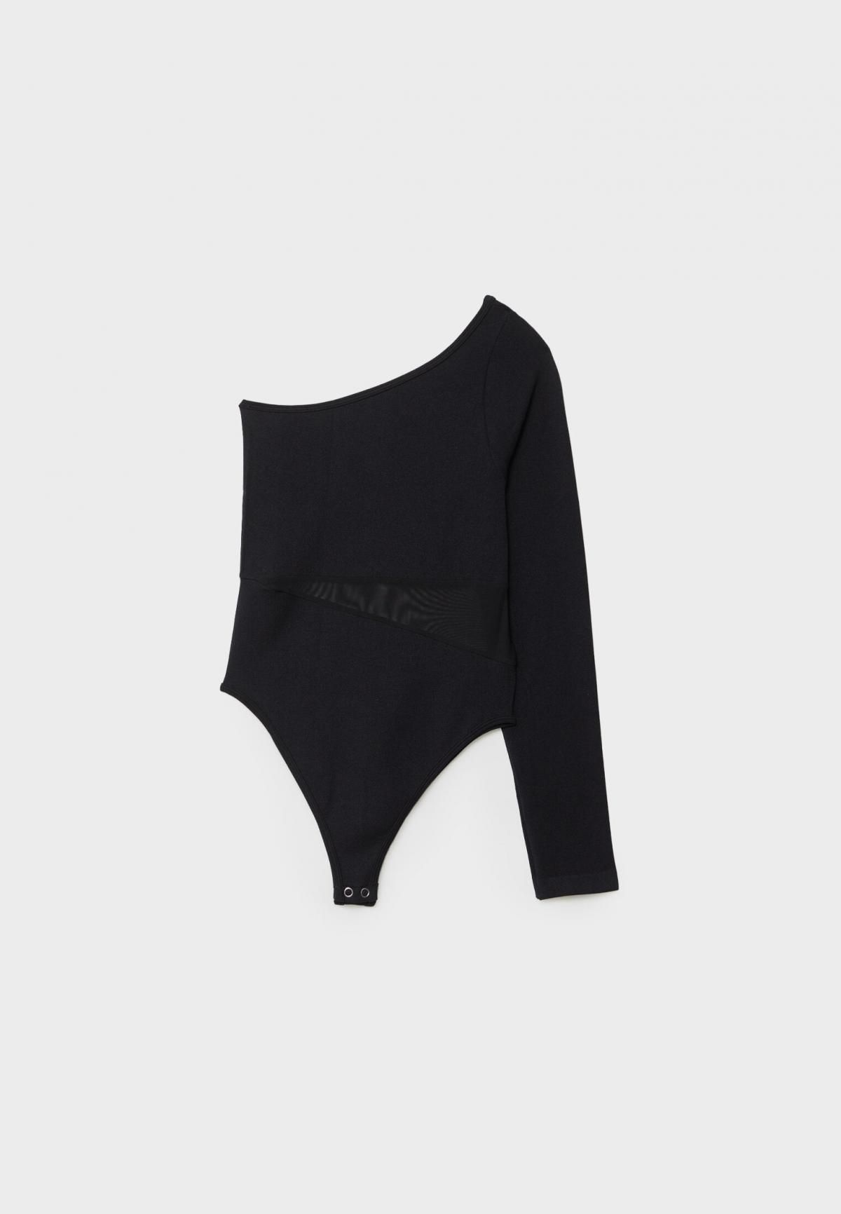 스트라디바리우스 시스루 모던 언밸런스 원숄더 바디수트 8120/050 BLACK - 메인 이미지