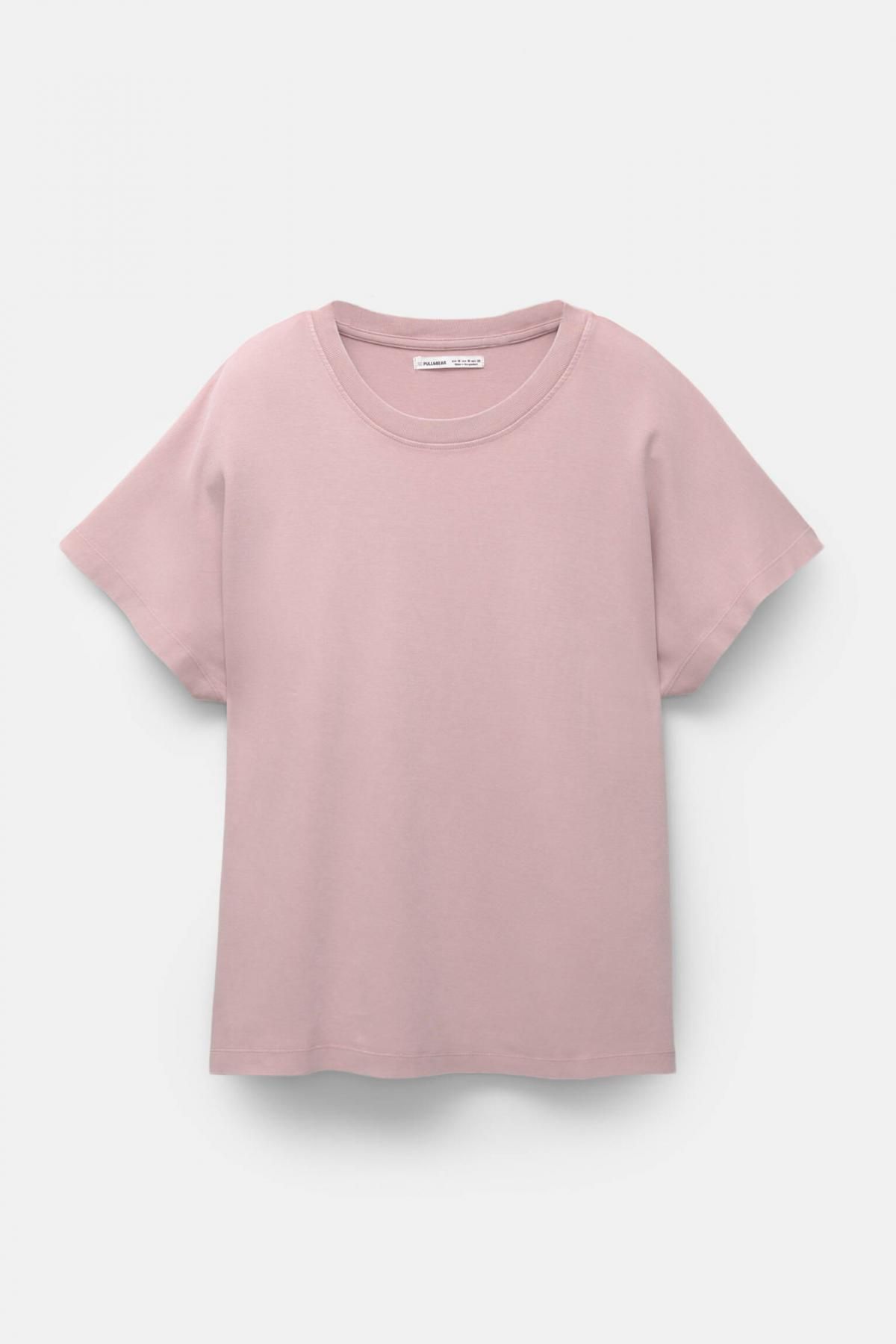 풀앤베어 오버사이즈 베이직 라운드넥 반팔 티셔츠 3245/319 PALE PINK - 상품 이미지