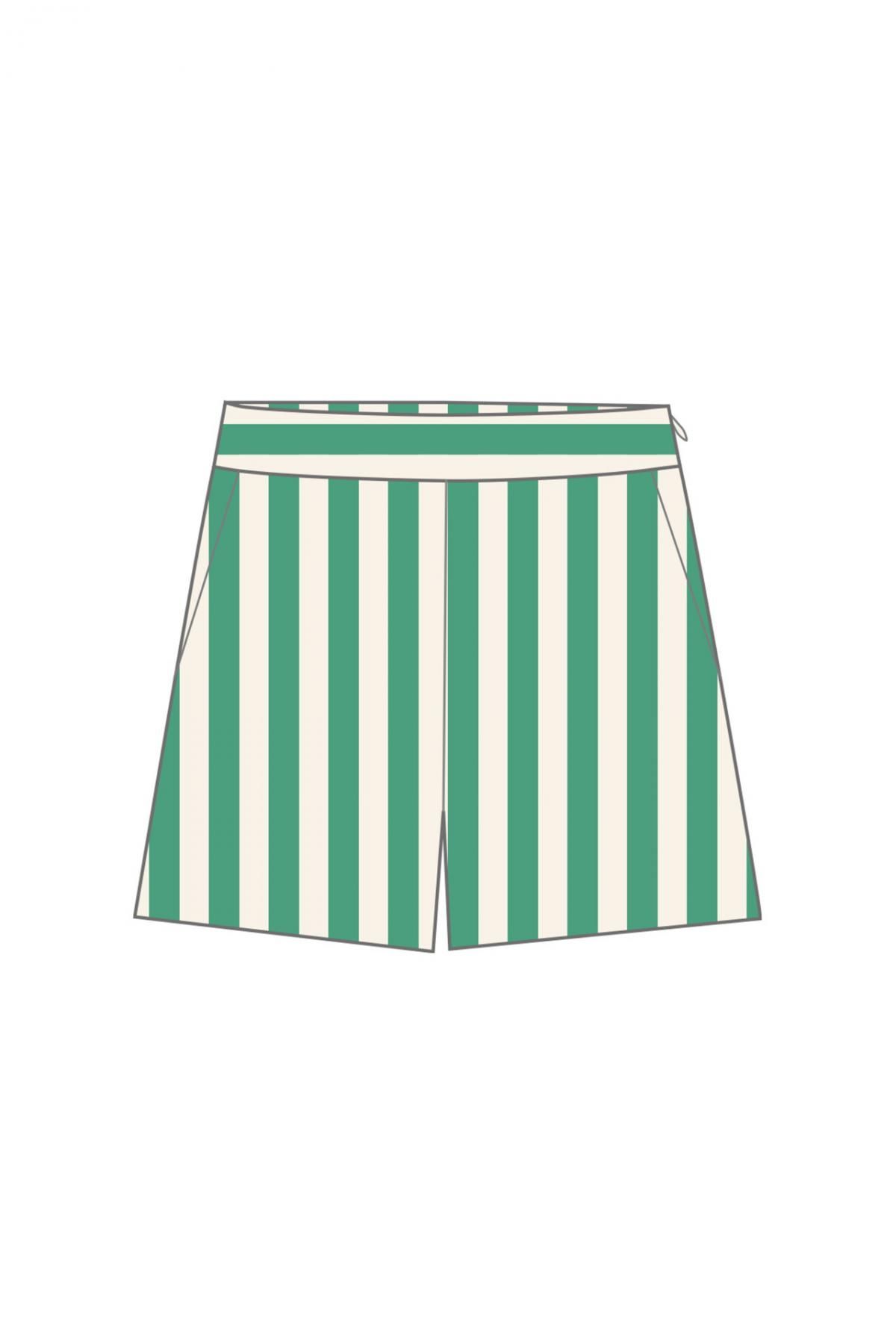 타이니코튼 스트라이프 미니 쇼츠 SS25-716R27 BLANCO ROTO/VERDE ESMERALDA - 상세 이미지 2