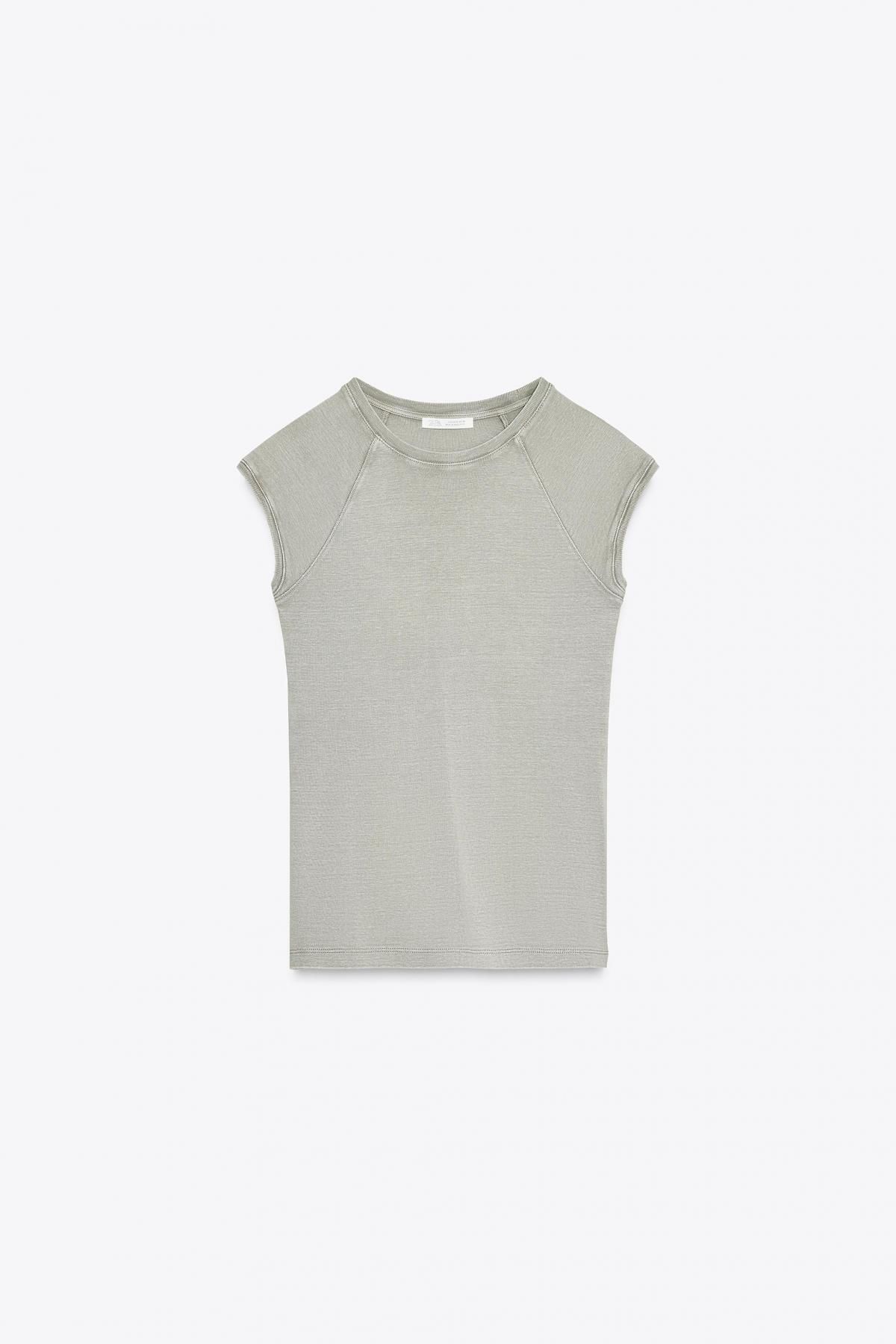 자라 페이디드 코튼 티셔츠 2335/152 LIGHT GREY - 메인 이미지