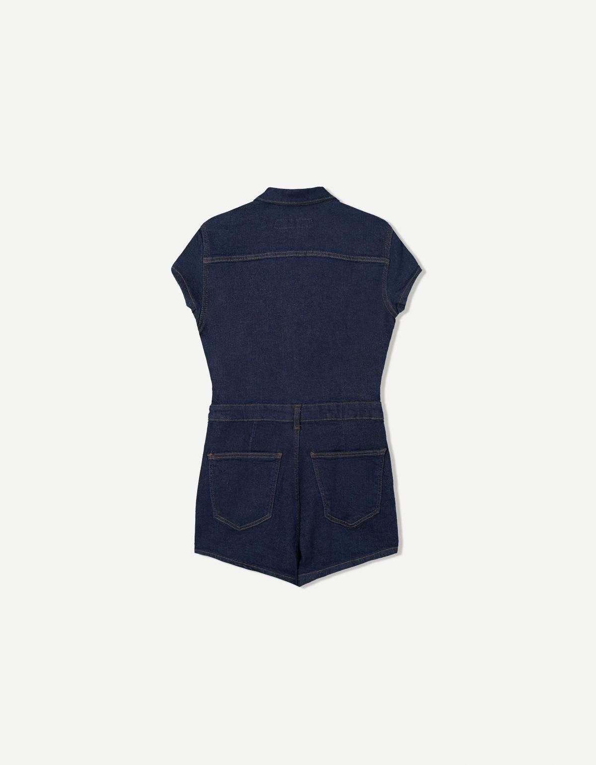 버쉬카 데님 숏 점프수트 3489/180 NAVY - 상세 이미지 5