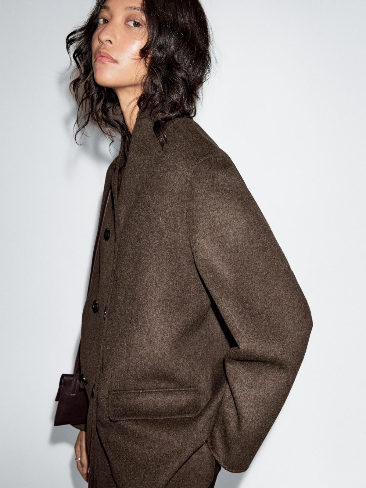 마시모두띠 클래식 울블렌드 더블브레스트 턱시도카라 코트 6412/963 CHOCOLATE - 상세 이미지 3