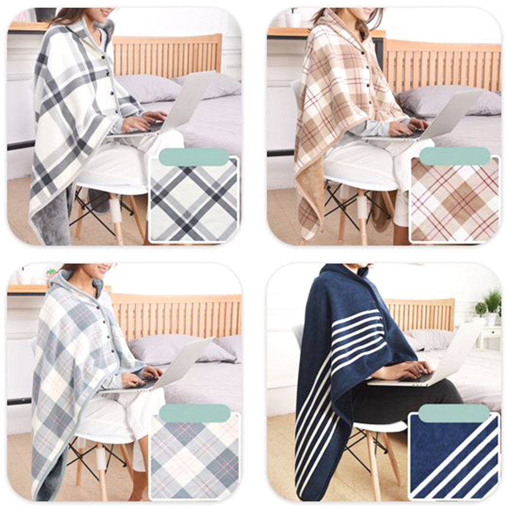 여성 극세사 어깨담요 따뜻한 똑딱이 심플 망토 - 상품 이미지