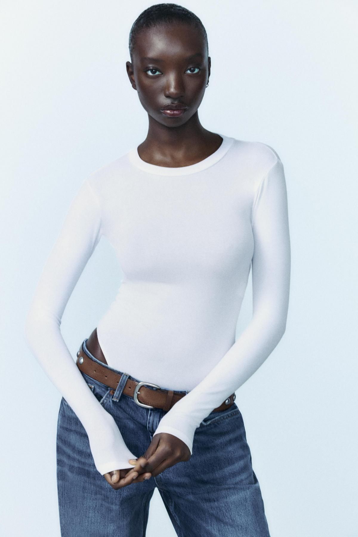 자라 코튼 모달 바디수트 3641/838 WHITE - 상세 이미지 3