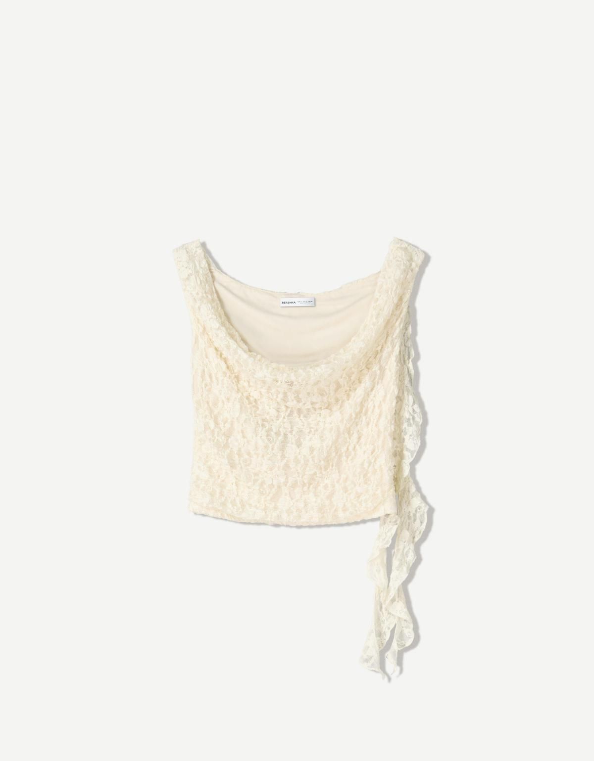 버쉬카 블론드 레이스 러플 탑 3761/187 CREAM - 상세 이미지 2