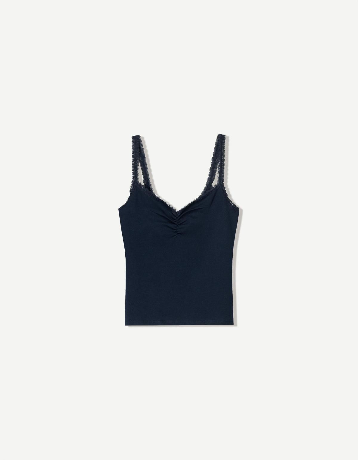 버쉬카 레이스 스트랩 탑 3942/443 NAVY - 상품 이미지