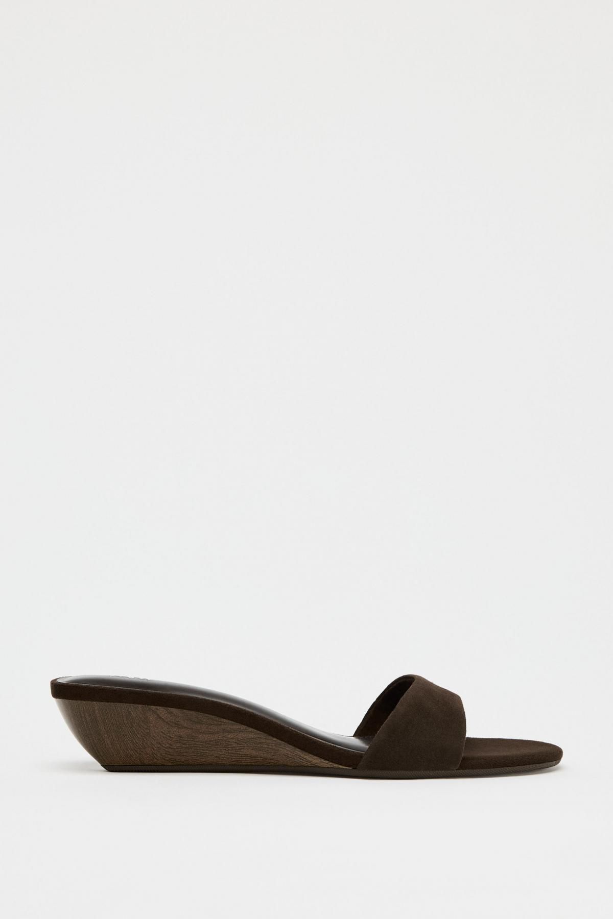 자라 스웨이드 웨지 샌들 3340/510 BROWN - 메인 이미지