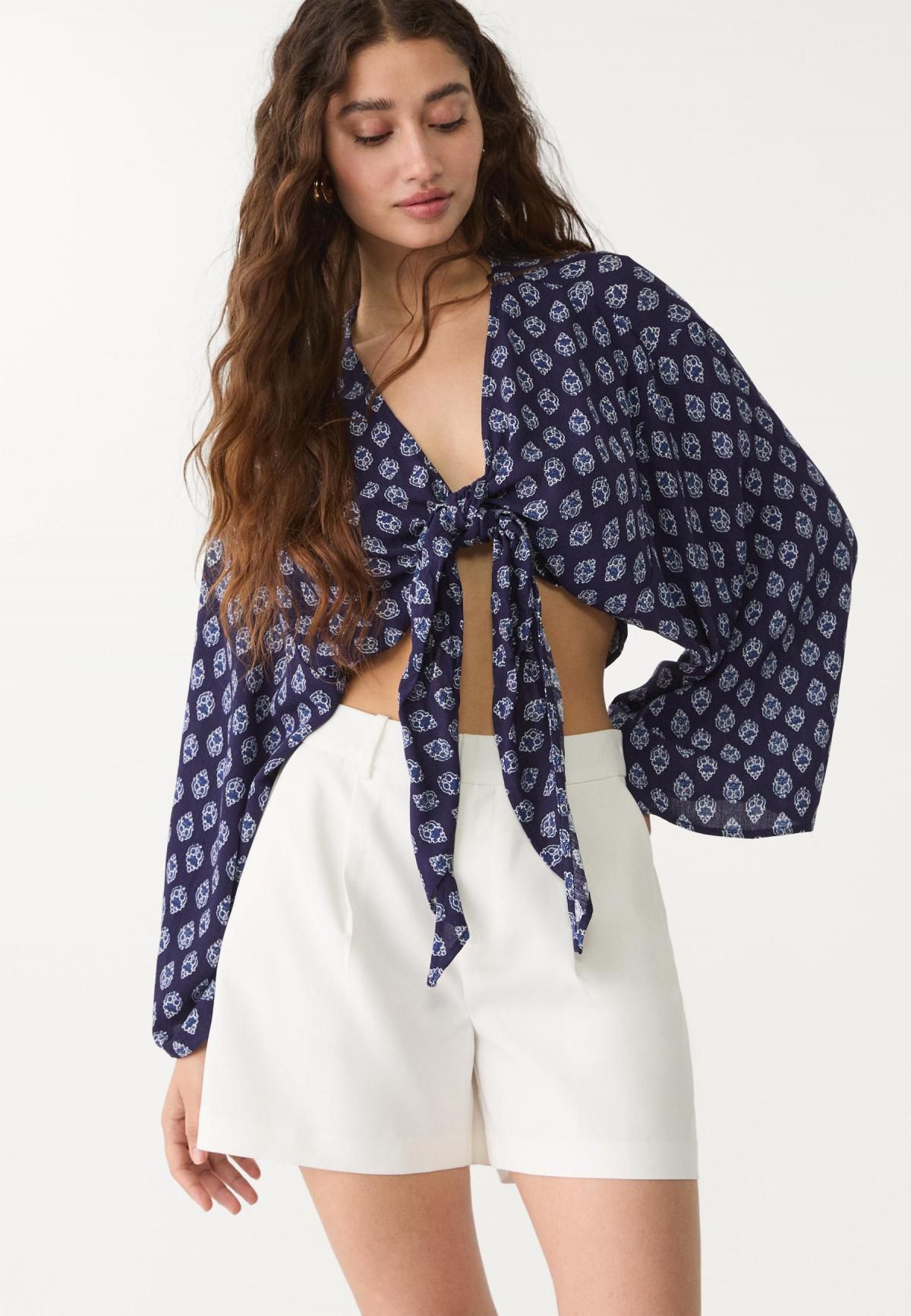 스트라디바리우스 하이웨이스트 테크니컬 다트 반바지 1394/563 ECRU - 상세 이미지 5