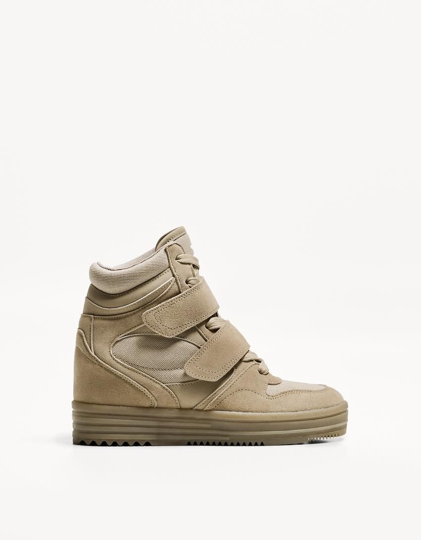 버쉬카 테크니컬 인솔 하이탑 스니커즈 1506/560 TAUPE - 상품 이미지