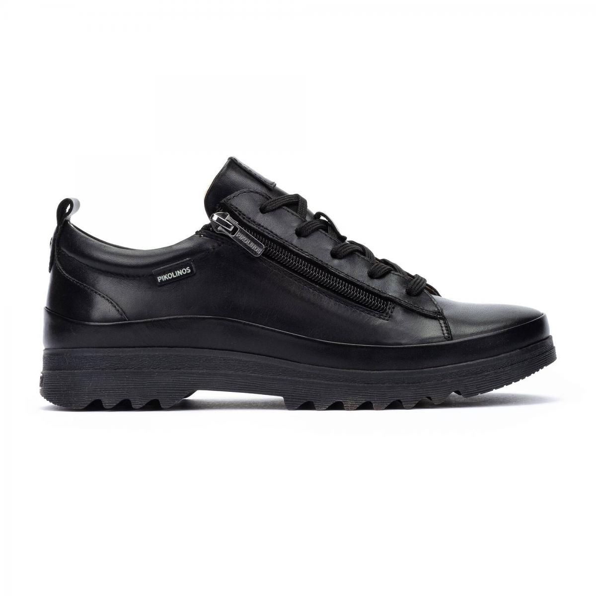 피콜리노스 테크니컬 레이스업 집업 메모리폼 여성 로우탑 스니커즈 VIGO W3W-6979C6 BLACK - 상품 이미지