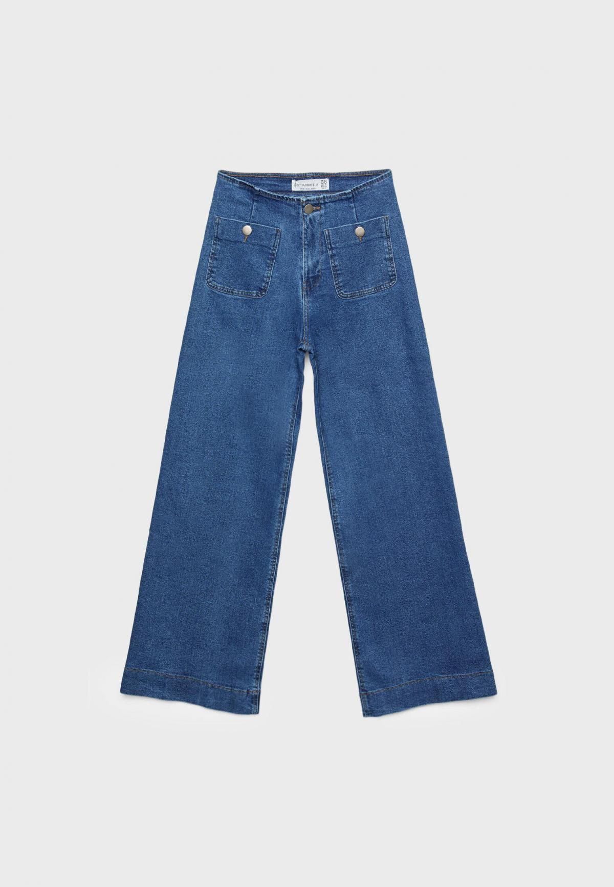 스트라디바리우스 골드버튼 포켓 미니멀 하이웨이스트 데님 부츠컷 청바지 1477/779 MEDIUM DENIM WASH - 상세 이미지 2