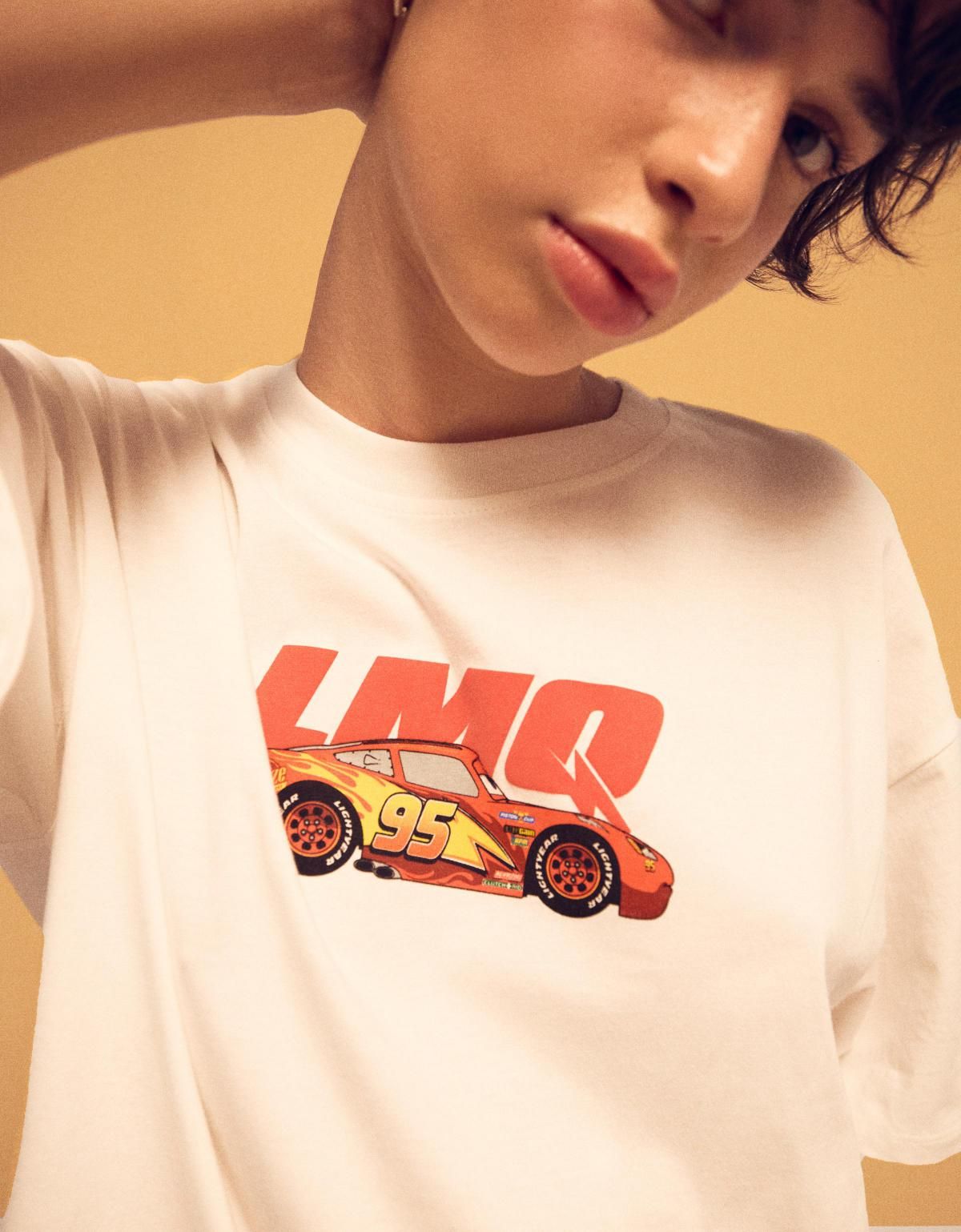 버쉬카 프린트 캐주얼 반팔 티셔츠 Cars 2707/033 OFF WHITE - 상세 이미지 3