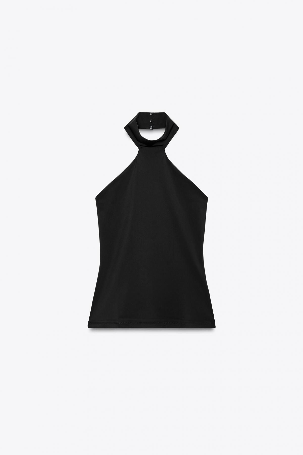 자라 폴리아미드 홀터 탑 3641/153 BLACK - 메인 이미지