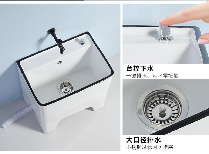 블랙 싱크 욕실 청소용 대형 걸레세척 고급형 걸레통 - 상세 이미지 3