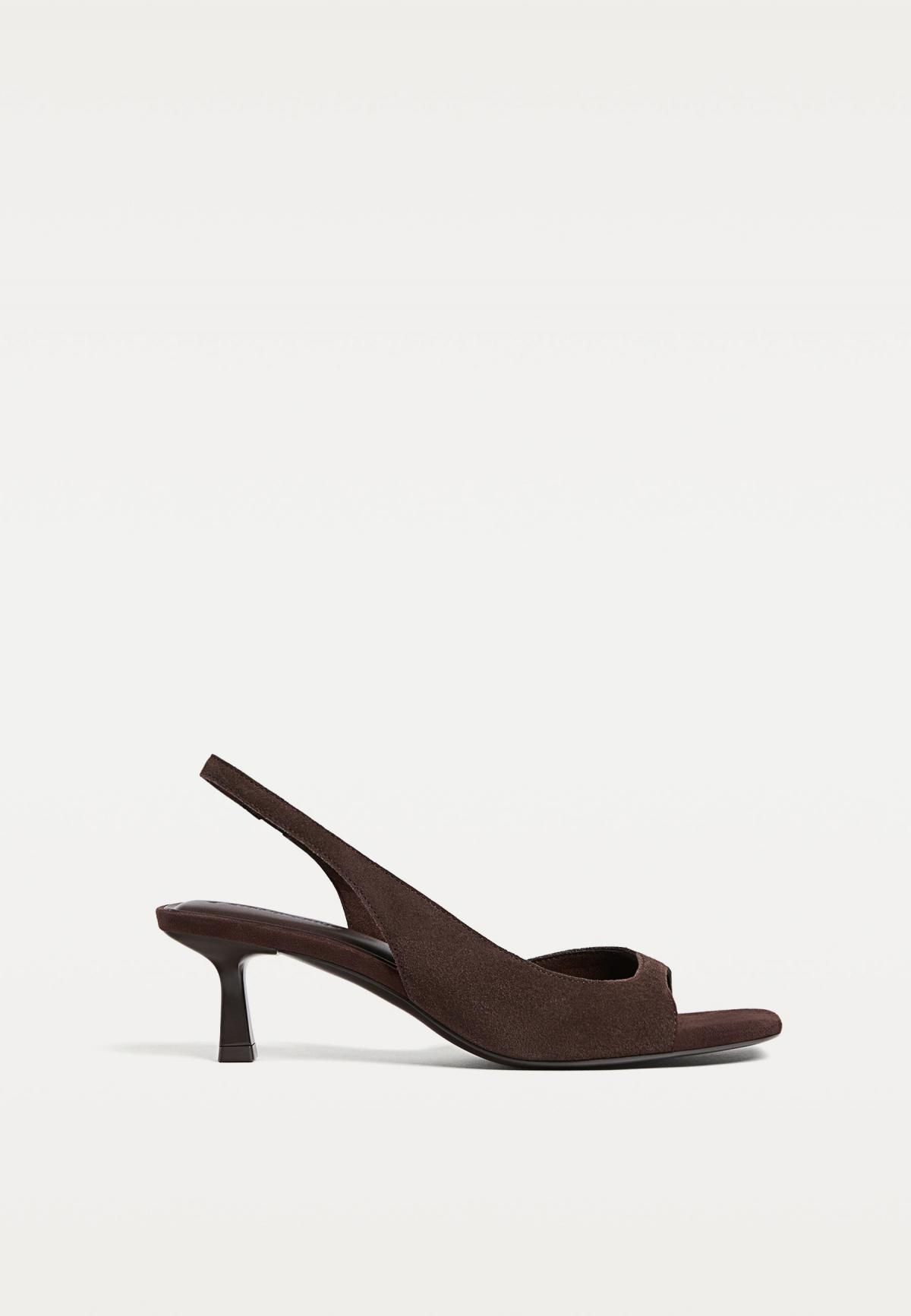 스트라디바리우스 레더 스트랩 슬링백 로우 힐 샌들 브라운 9706/670 BROWN - 메인 이미지