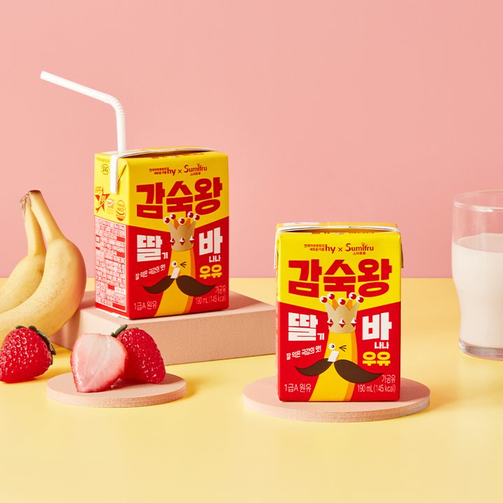 감숙왕 딸기바나나우유 1BOX(24개입) - 상품 이미지