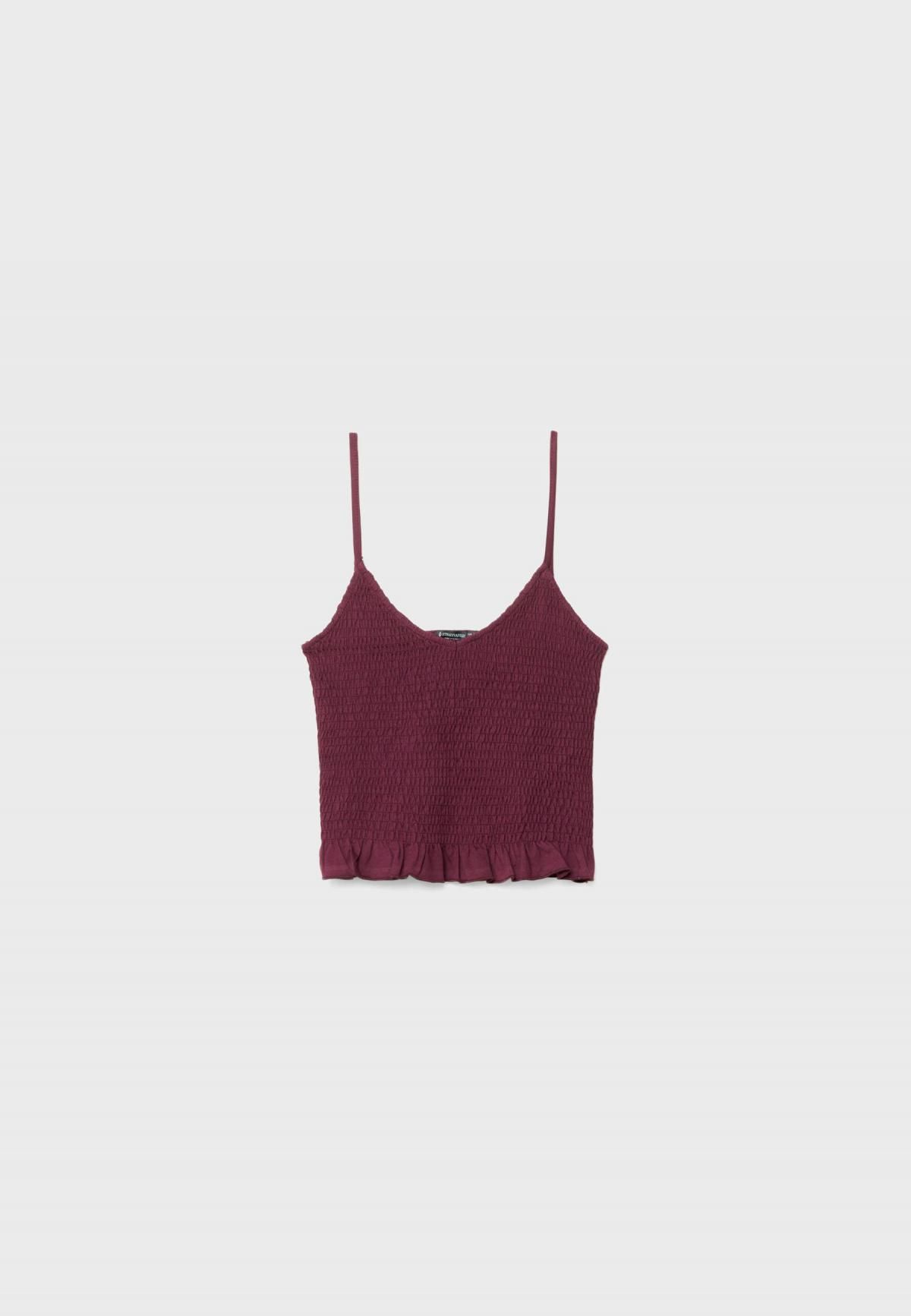 스트라디바리우스 엘라스틱 슬림핏 스트랩 탑 6501/410 PURPLE - 상품 이미지