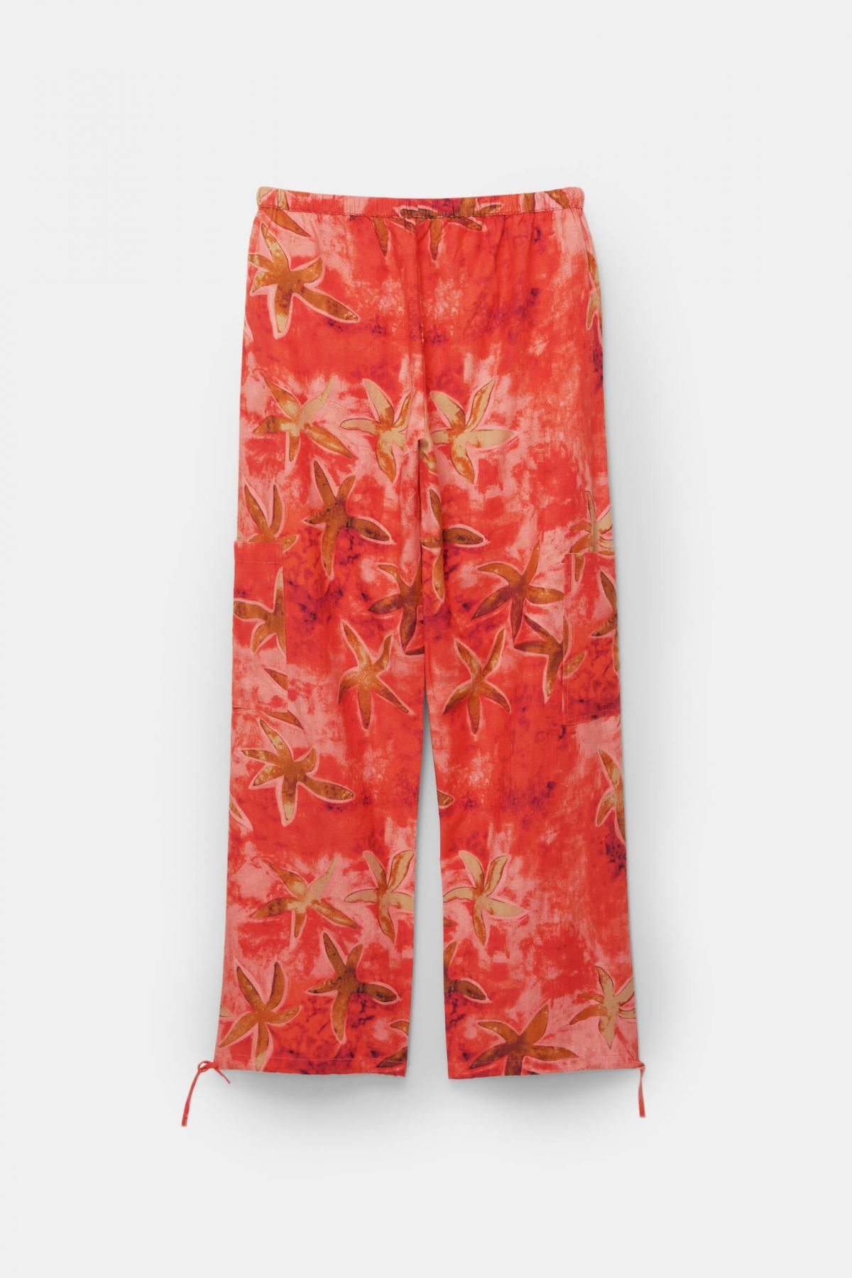 풀앤베어 플로럴 러스틱 와이드 팬츠 7675/306 RED - 상세 이미지 2