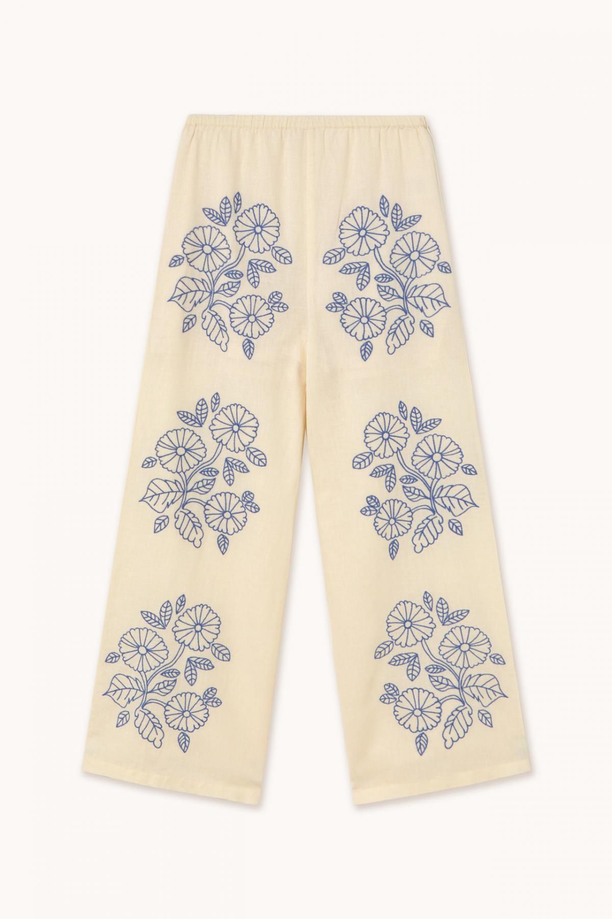 타이니코튼 플라워 자수 와이드 팬츠 SS25-664103 ONE COLOR - 상품 이미지