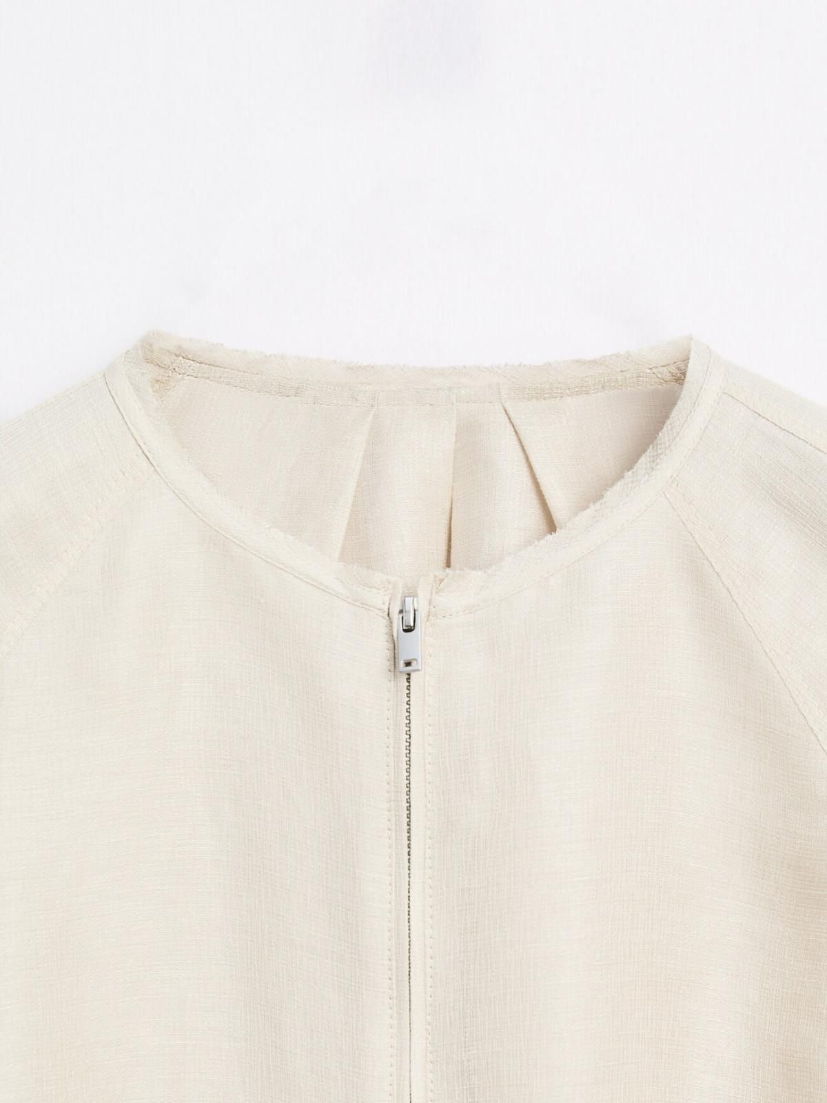 마시모두띠 프레이드 린넨 실크 테크니컬 봄버 재킷 6761/201 BEIGE 이미지 6