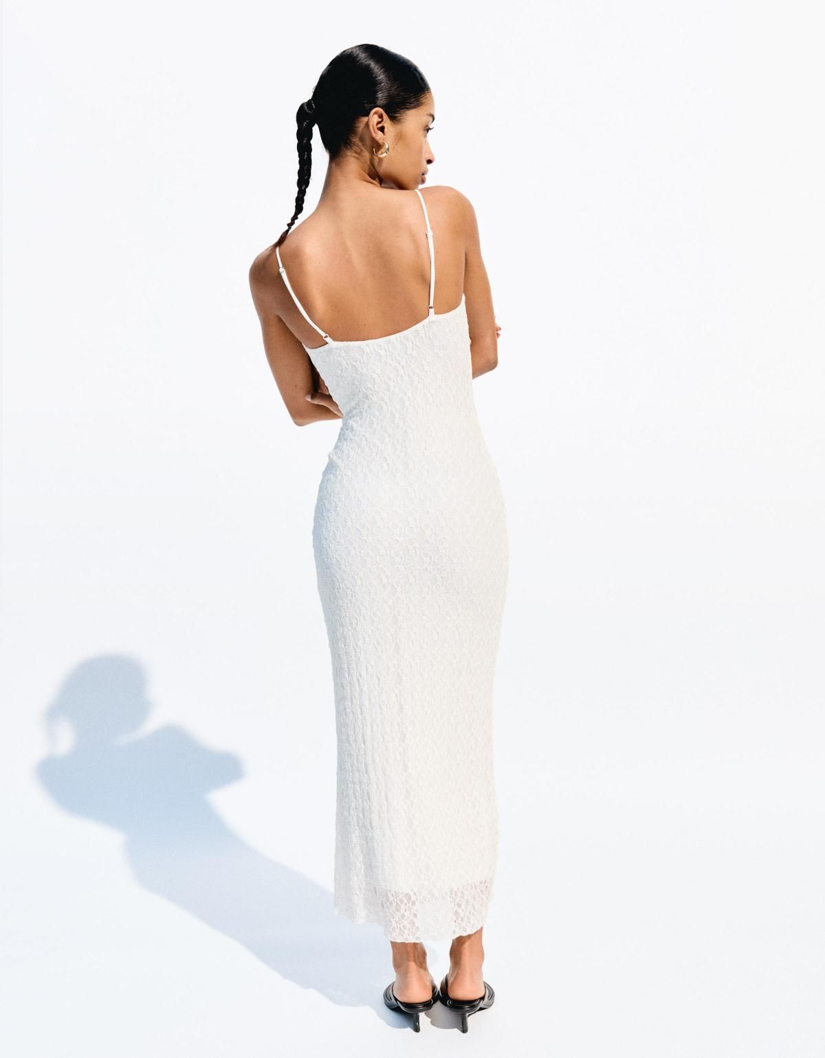 버쉬카 블론드 레이스 미디 원피스 0560/714 OFF WHITE - 상세 이미지 4