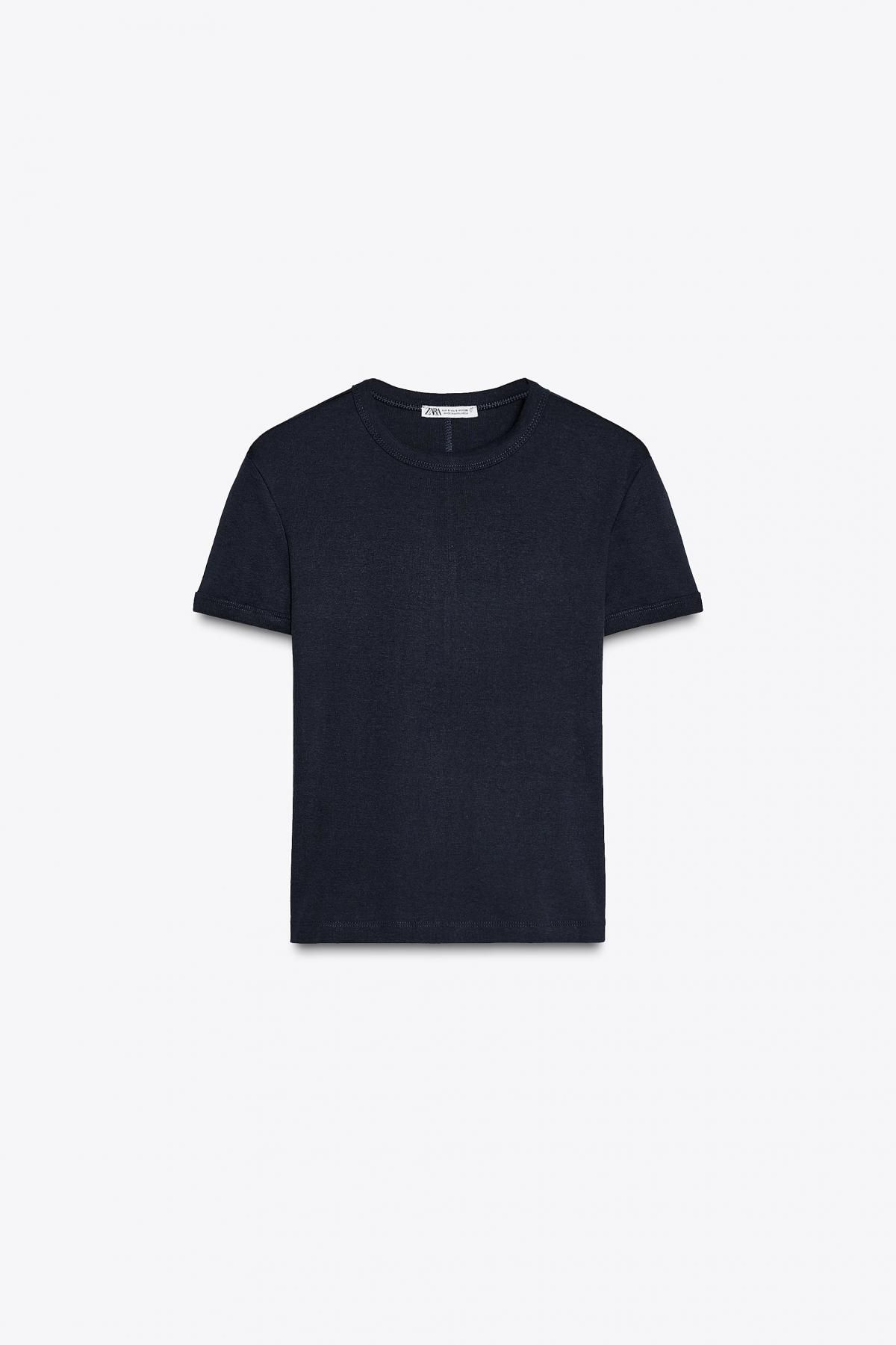 자라 백 시접 티셔츠 3253/321 NAVY BLUE - 메인 이미지