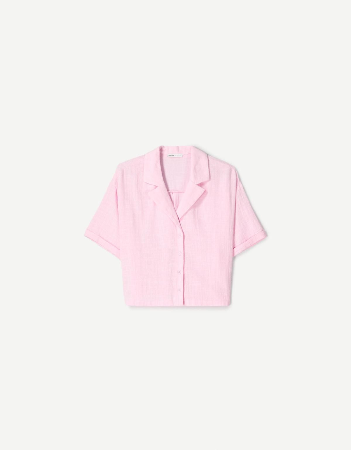 버쉬카 텍스처 러스틱 반팔 셔츠 1152/335 PINK - 상품 이미지