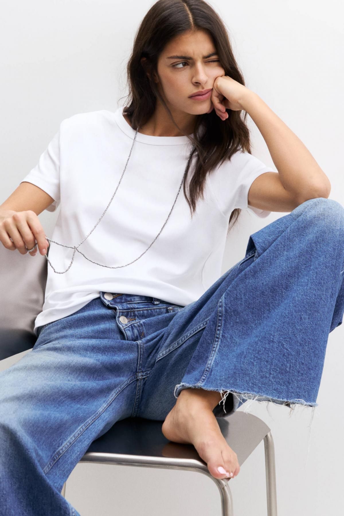 풀앤베어 베이직 라운드넥 코튼 반팔 티셔츠 3245/317 WHITE - 상세 이미지 2