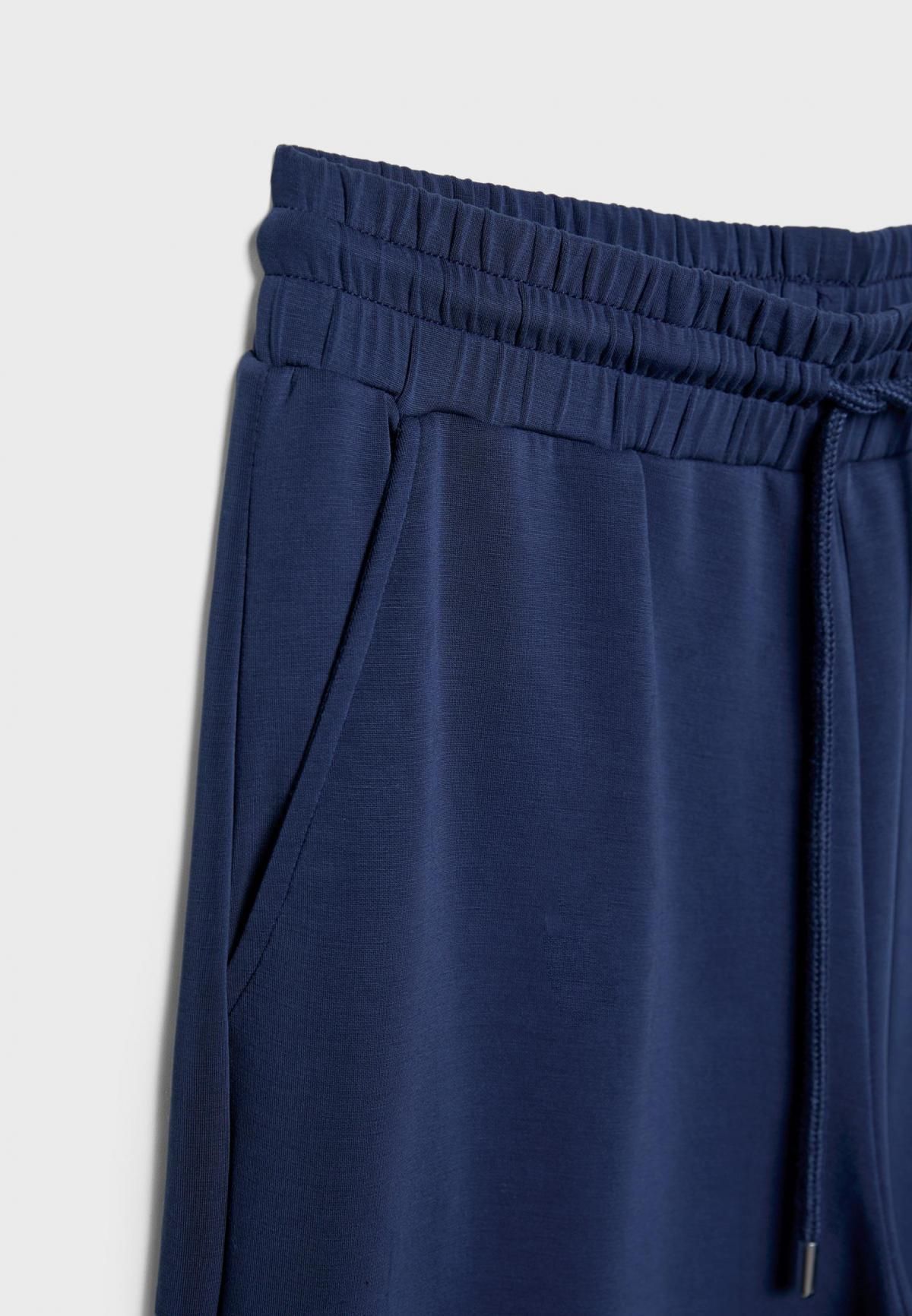 스트라디바리우스 모달 블렌드 밴딩 소프트 와이드 팬츠 7763/371 NAVY BLUE - 상세 이미지 4