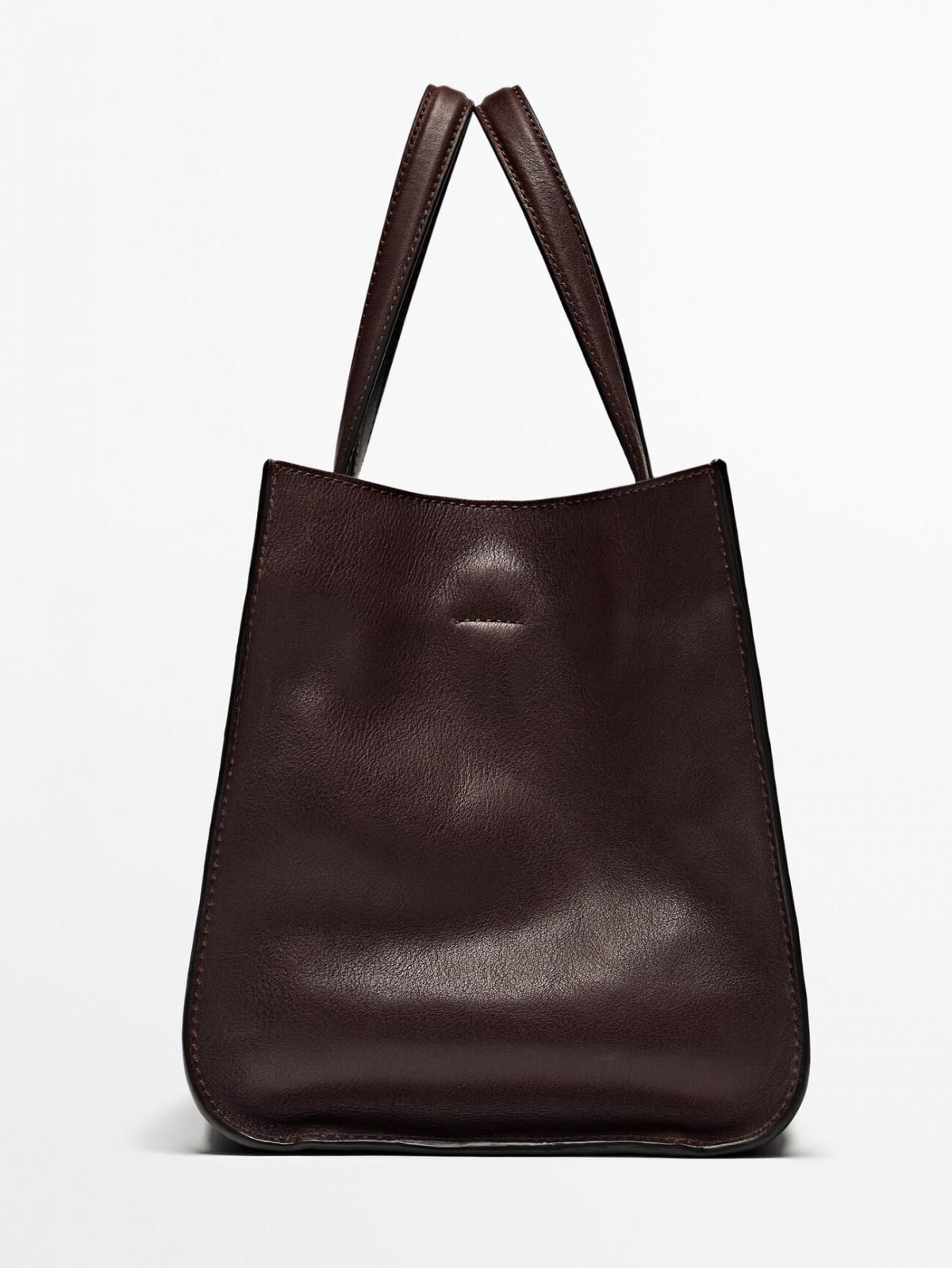 마시모두띠 프리미엄 나파 레더 베이직 토트백 6983/602 REDDISH BROWN - 상세 이미지 5