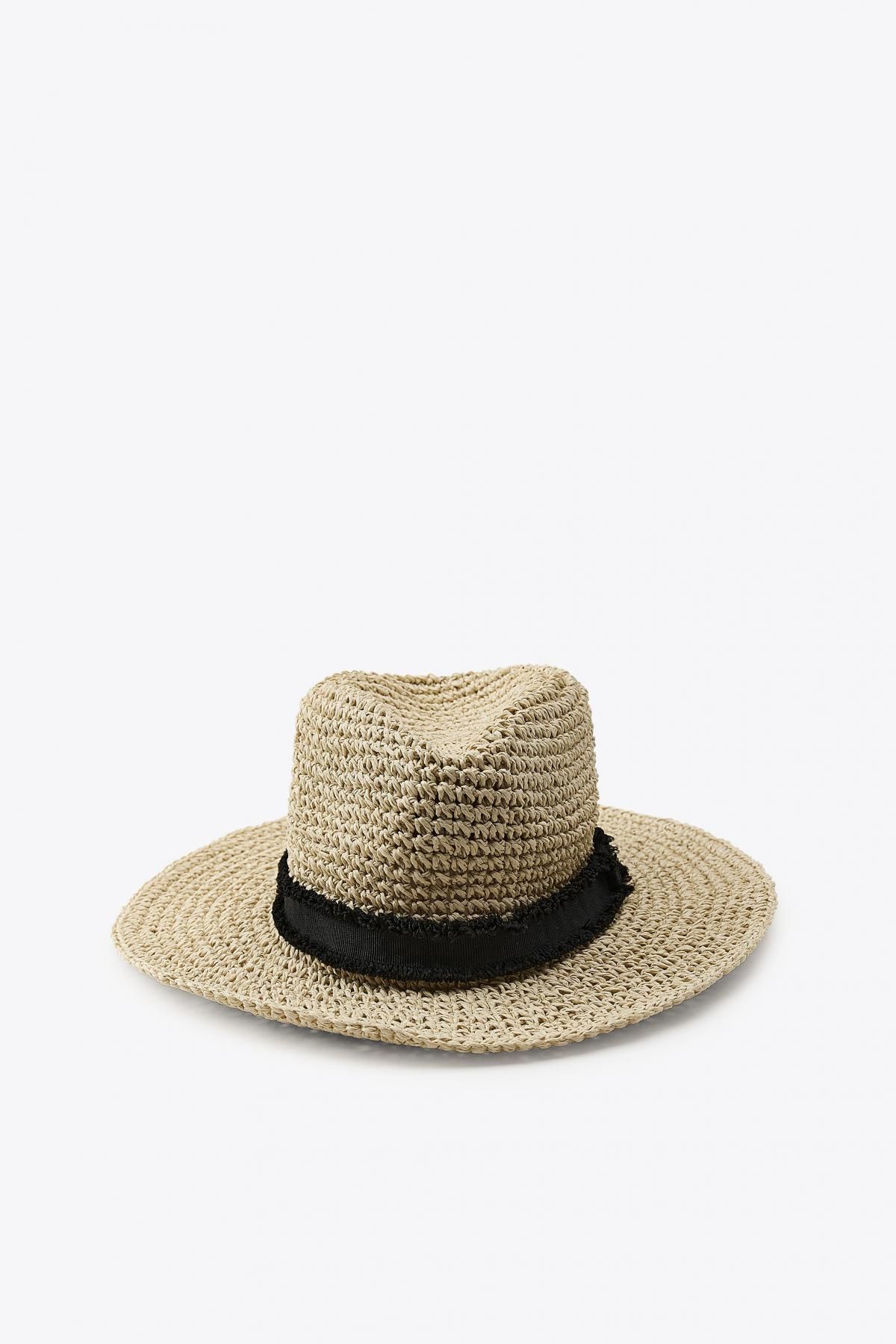 자라 썸머 라피아 와이드브림 페도라 배색밴드 0653/215 LIGHT BEIGE - 상세 이미지 2