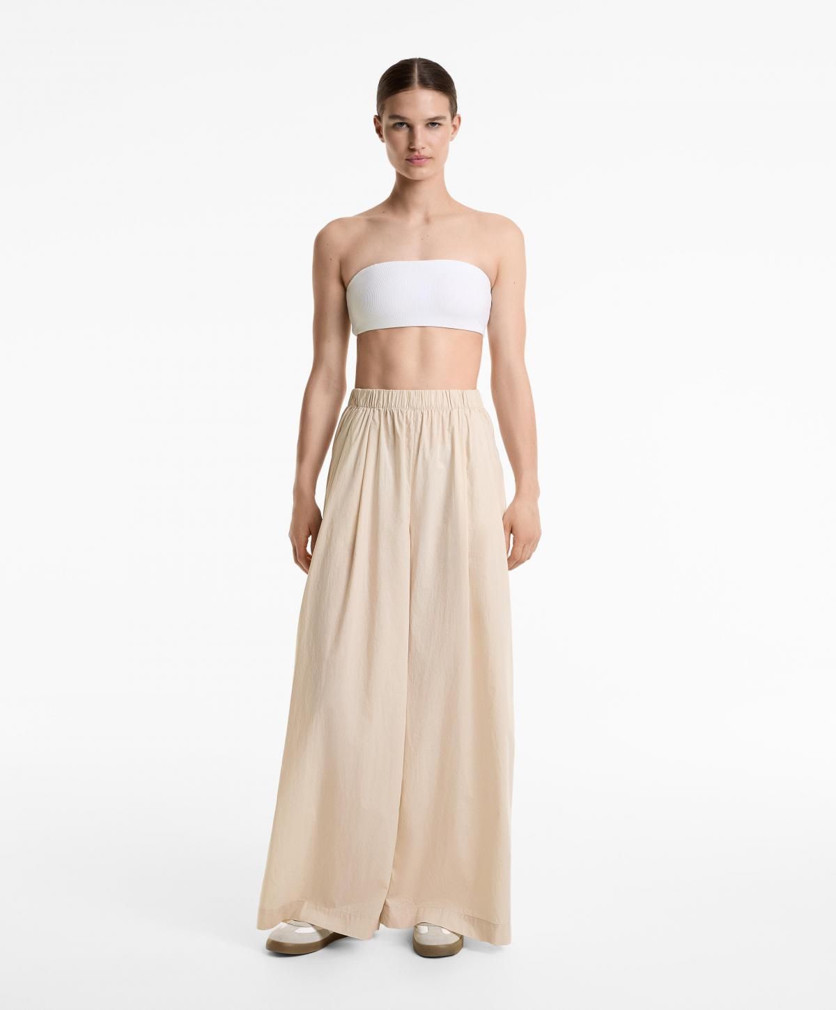 오이쇼 베이지 와이드핏 코튼 포플린 밴딩팬츠 3356/873 OATMEAL - 상세 이미지 2