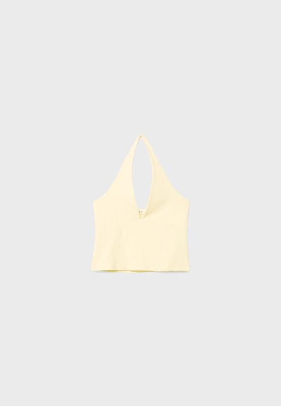 스트라디바리우스 트렌디 브이넥 홀터넥 민소매탑 8045/655 PASTEL YELLOW - 상품 이미지