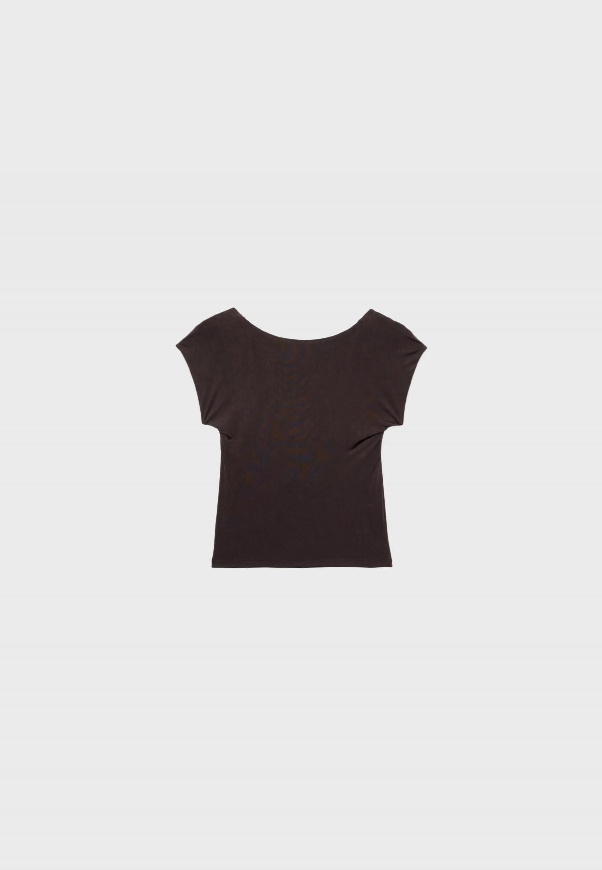 스트라디바리우스 오픈백 슬림핏 라운드넥 반팔 티셔츠 6746/566 BROWN - 상품 이미지