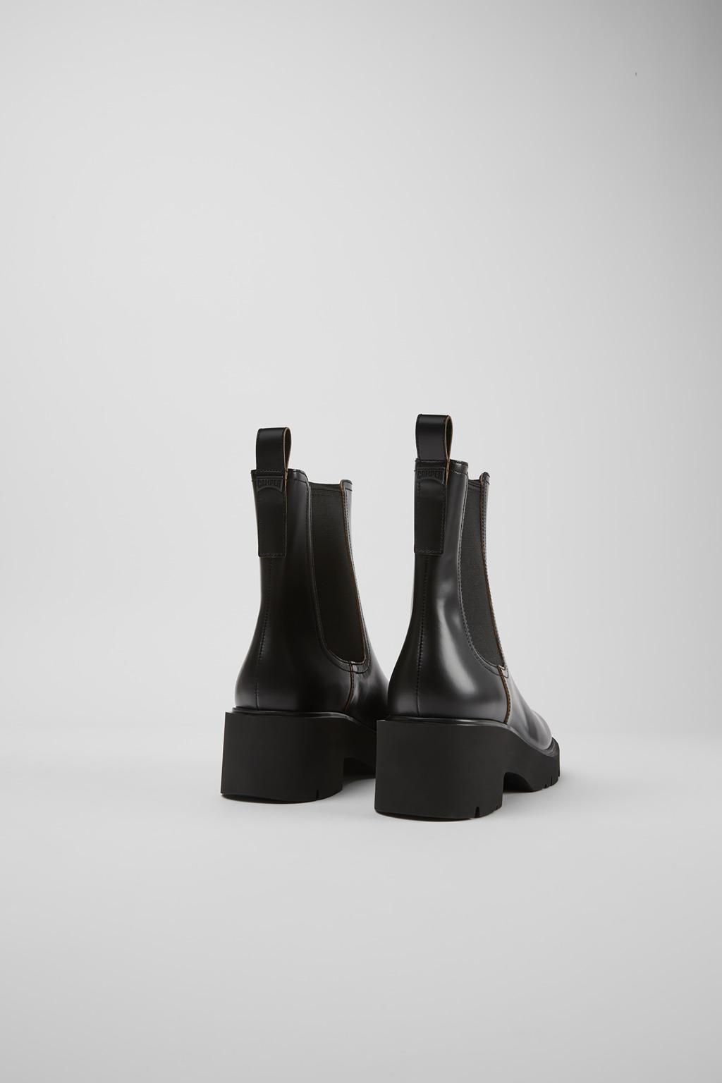 캠퍼 청키 앵클부츠 Milah 블랙 레더 여성부츠 K400575-001 BLACK - 상세 이미지 3