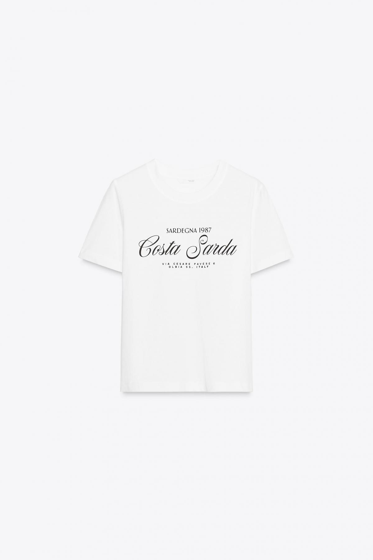 자라 레터링 코튼 반팔 티셔츠 1165/251 BLACK / WHITE - 메인 이미지