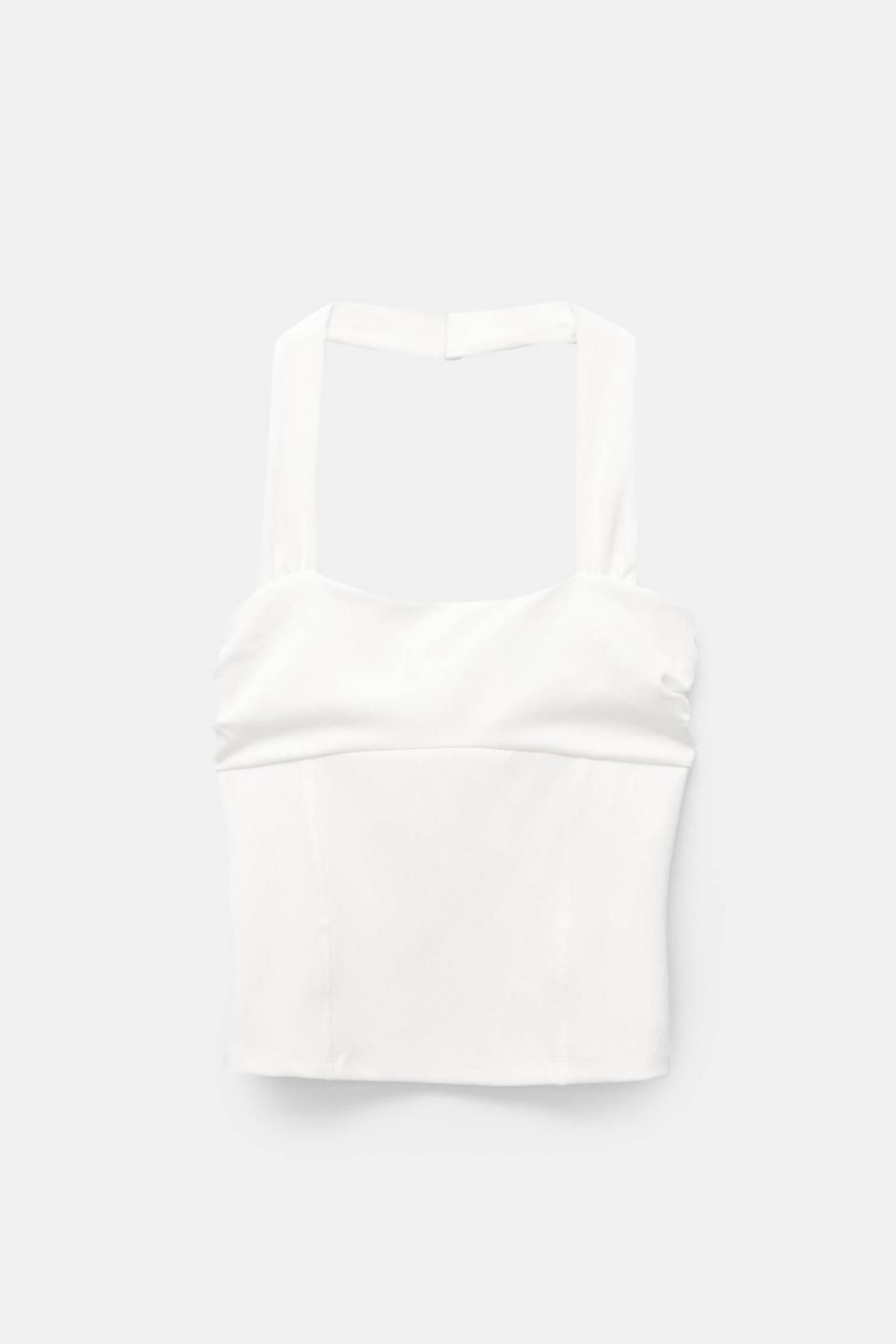풀앤베어 슬림핏 스트레이트넥 민소매 탑 7150/333 WHITE - 상품 이미지