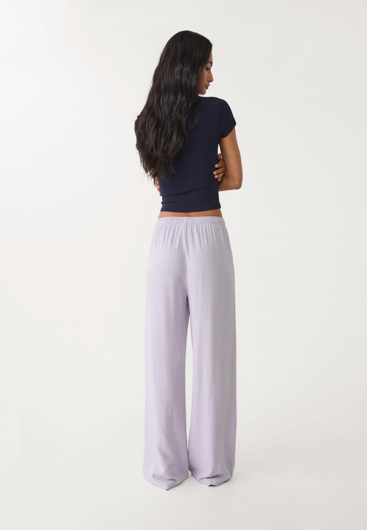 스트라디바리우스 라이트와이드 린넨블렌드 스트링 팬츠 1235/737 LILAC - 상세 이미지 2