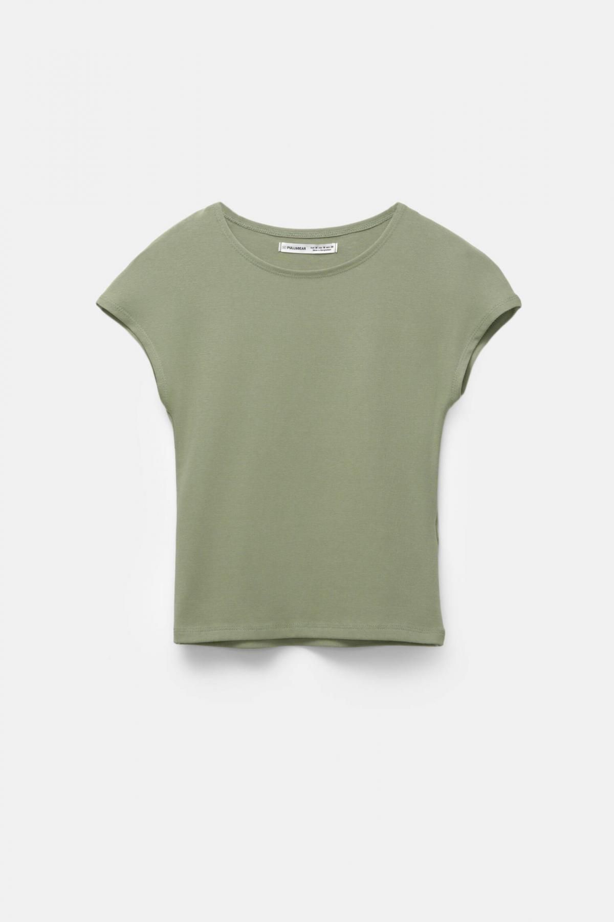 풀앤베어 슬림핏 라운드넥 스트레치 반팔 티셔츠 3245/387 PALE KHAKI - 상품 이미지