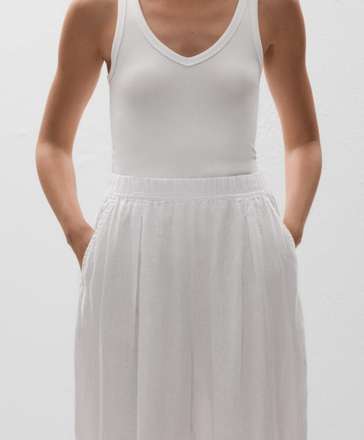 오이쇼 린넨 크롭 벌룬 와이드 팬츠 3324/873 WHITE - 상세 이미지 3