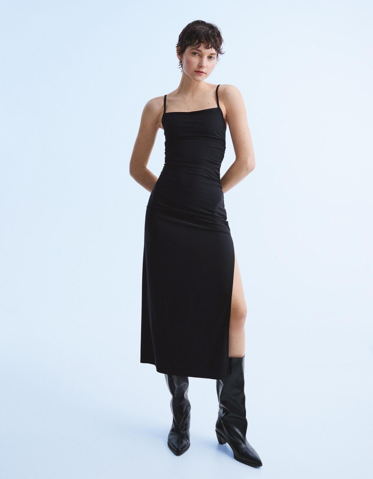 버쉬카 스트래피 미디 원피스 0543/714 BLACK - 상세 이미지 2
