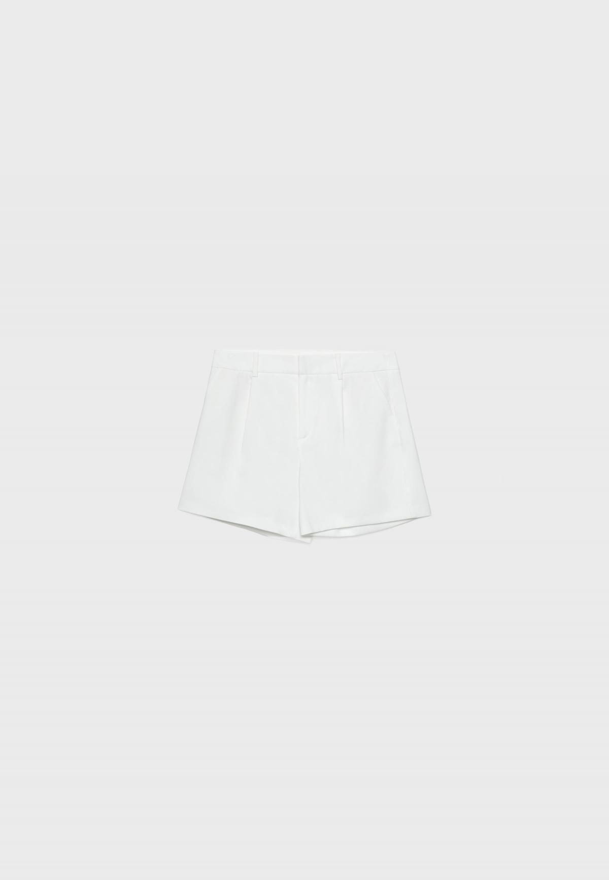 스트라디바리우스 하이웨이스트 테크니컬 다트 반바지 1394/563 ECRU - 상품 이미지