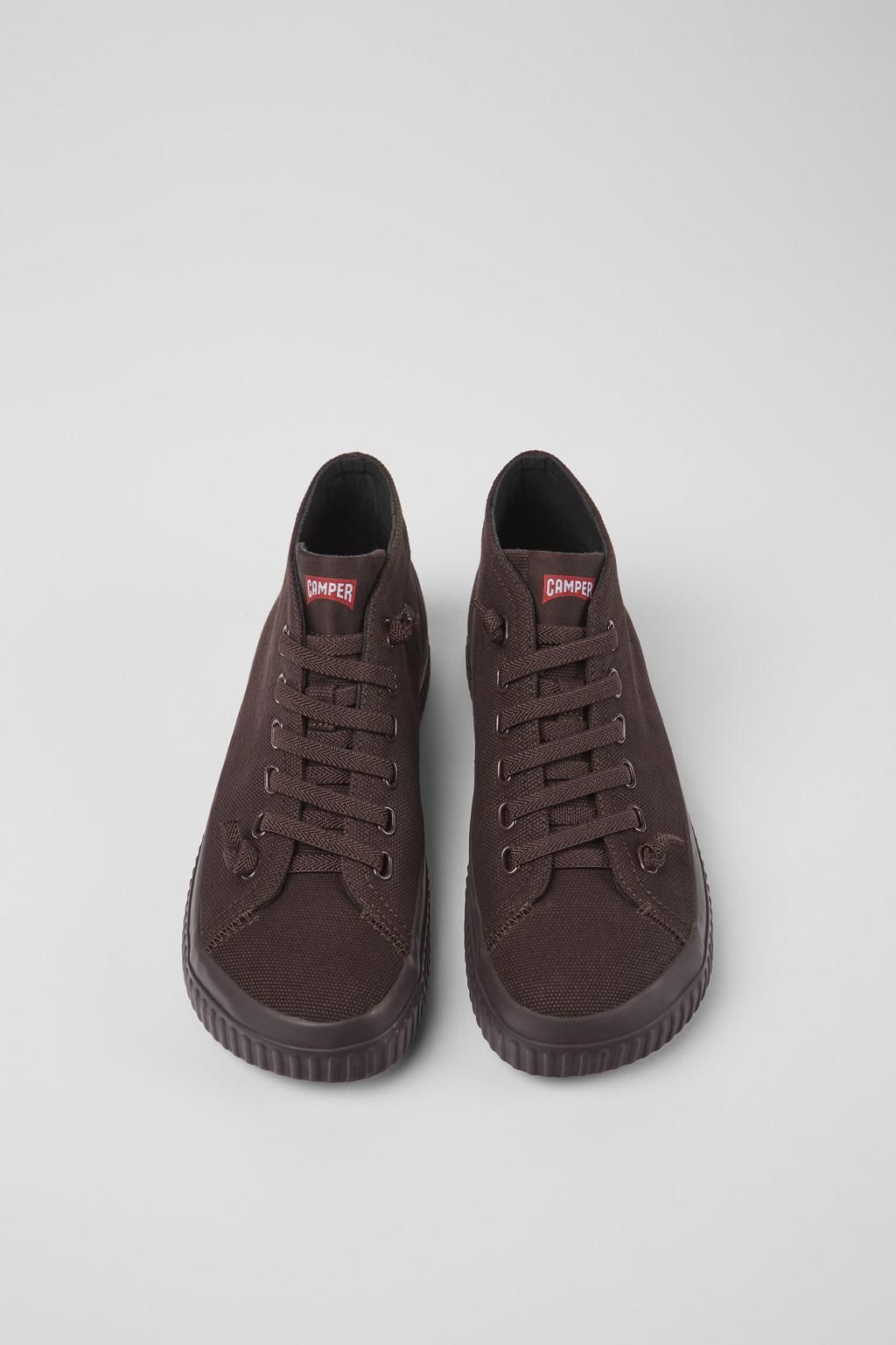 캠퍼 친환경 버건디 리사이클 코튼 스니커즈 Peu Roda K400742-002 BURGUNDY - 상세 이미지 4