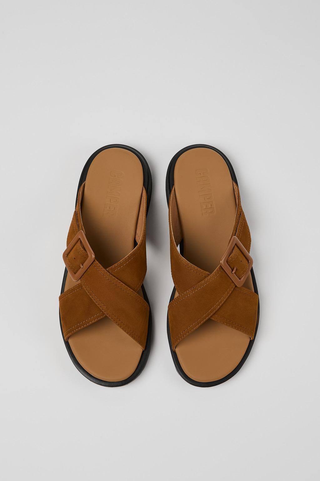 캠퍼 미니멀 크로스 스트랩 샌들 Edy K201384-006 BROWN - 상세 이미지 4