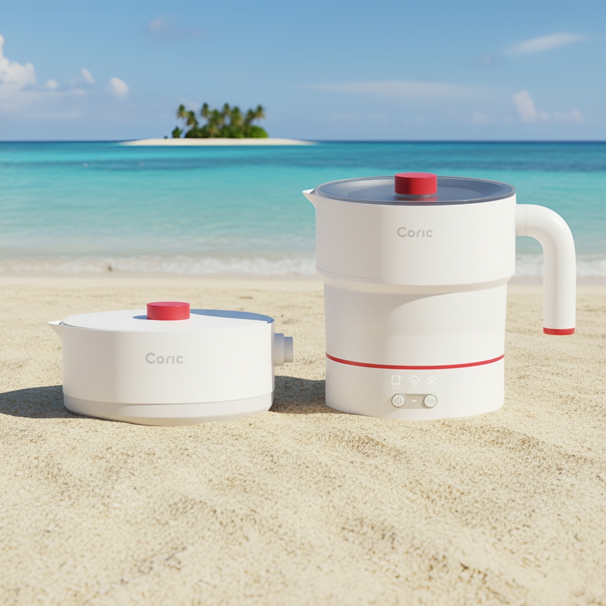 코릭 접이식 멀티쿠커 전기 포트 여행용 휴대용 접이식 티 분유 주전자 커피 미니 차박